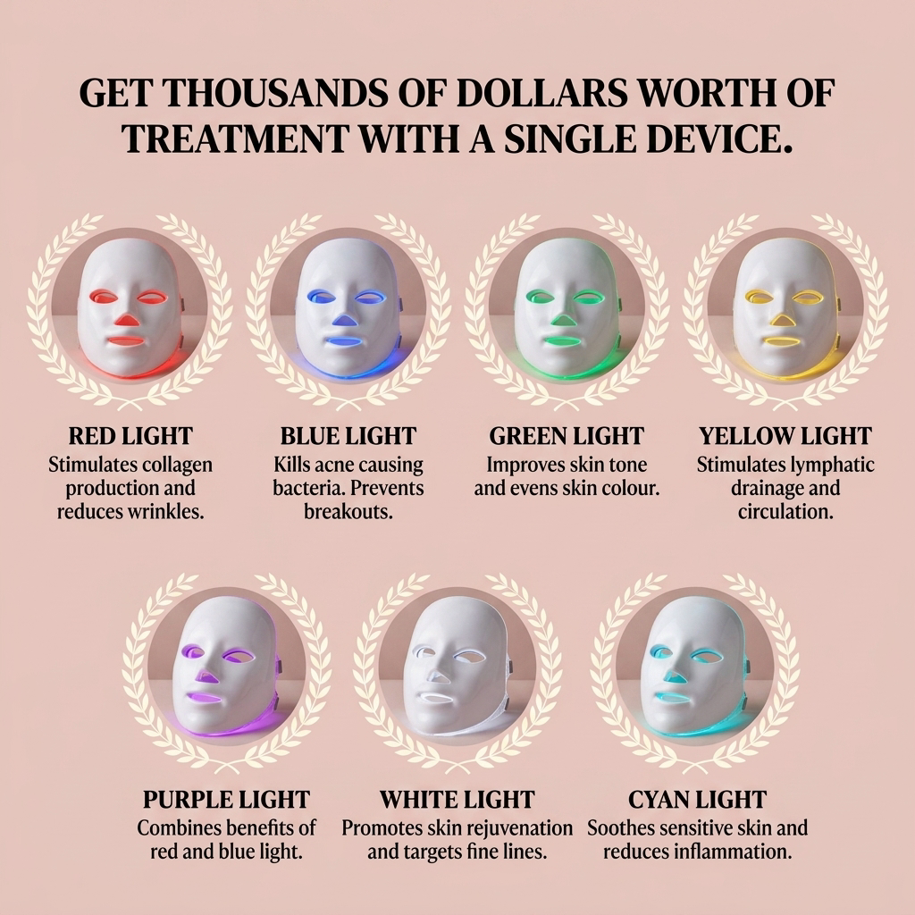HushHour 7-in-1 LED Face Mask